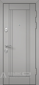 Светло серая металлическая дверь с ребрами жесткости №31 внешняя - фото
