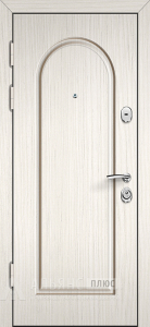 Сталинская дверь с сувальдным замком и арочной фрезеровкой №68 внутренняя - фото