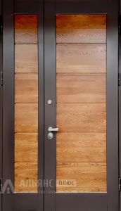 Широкая входная двустворчатая дверь со скрытыми петлями №10 внешняя - фото