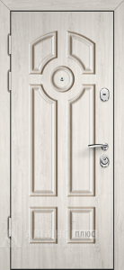 Светло серая металлическая дверь с ребрами жесткости №31 внутренняя - фото