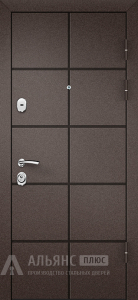 Входная дверь с порошковым напылением и филёнчатой отделкой всех сторон в современном исполнении №1 внешняя - фото