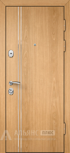 Элитная трехконтурная входная дверь для коттеджа с золотой патиной №25 внешняя - фото