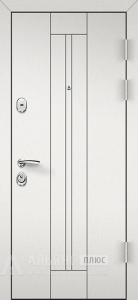 Входная дверь белый софт с уплотнительными контурами высокой плотности и цветом внутренней панели темный шоколад №40 внешняя - фото