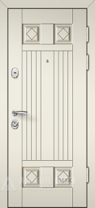 Брусовая дверь в загородный дом термо глухая №69 внешняя - фото