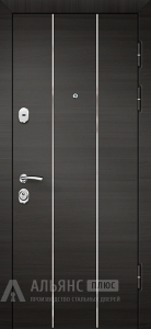 Трехконтурная входная термо дверь белый софт с молдингом №29 внешняя - фото