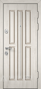 Межкомнатная белая утепленная дверь с филёнчатым рельефом двух сторон и термоизоляцией №12 внешняя - фото