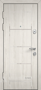 Дверь в квартиру с контурной герметизацией и отделкой белое дерево №1 внутренняя - фото