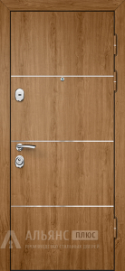 Квартирная дверь экошпон с повышенной шумоизоляцией и зеркалом максимум №34 внешняя - фото