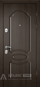 Уличная дверь для загородного дома с панелью венге и ламинатом с внутренней стороны №33 внешняя - фото