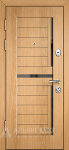 Гладкая черная дверь лабиринт с двойным уплотнителем №49 внутренняя - фото