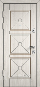 Классическая белая входная дверь лабиринт трендо Пиано с покрытием Эмалит №12 внутренняя - фото