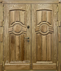 Двойная уличная дверь в коттедж с атмосферостойким покрытием №2 внутренняя - фото