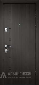 Гладкая черная дверь лабиринт с двойным уплотнителем №49 внешняя - фото
